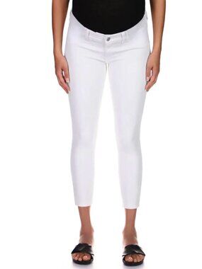 Florence Skinny Maternity Instasculpt Crop Jeans- White